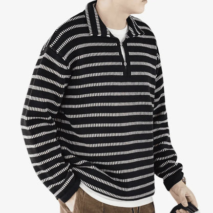 Suéter Masculino Preto Listrado Soffisticata