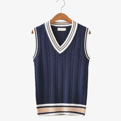 Suéter Masculino Sem Manga Azul Soffisticata no cabide em fundo branco