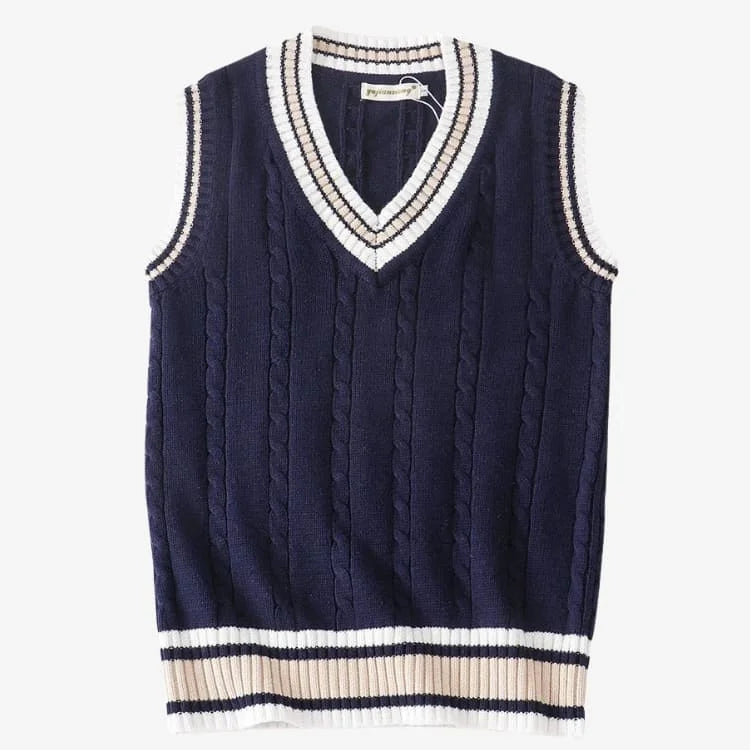 Suéter Masculino Sem Manga Azul Soffisticata em fundo branco sem cabide 