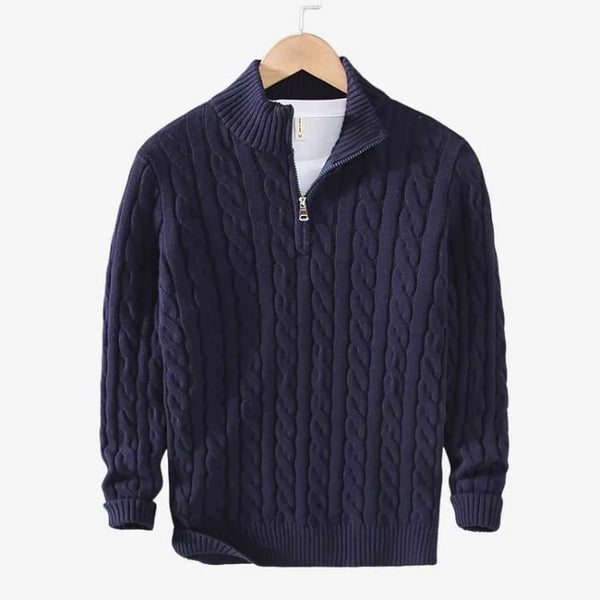 Suéter Masculino de Lã Azul Escuro Soffisticata