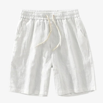 Bermuda de linho masculina branca vista frontal — Soffisticata