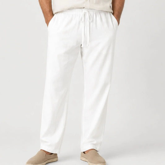 Calça de Linho Masculina Branca Soffisticata