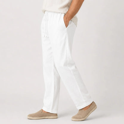 Calça de Linho Masculina Branca Soffisticata
