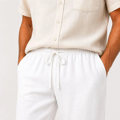 Calça de Linho Masculina Branca Soffisticata