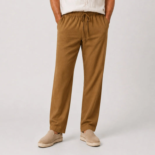 Calça de Linho Masculina Café Soffisticata