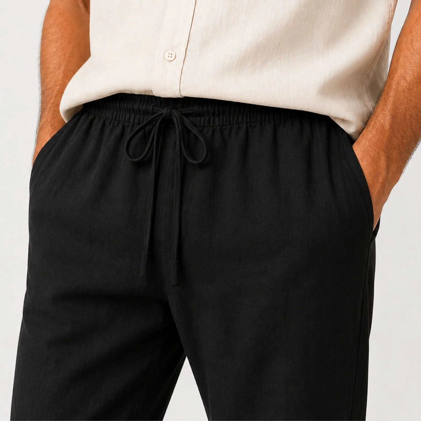 Calça de Linho Masculina Preta Soffisticata