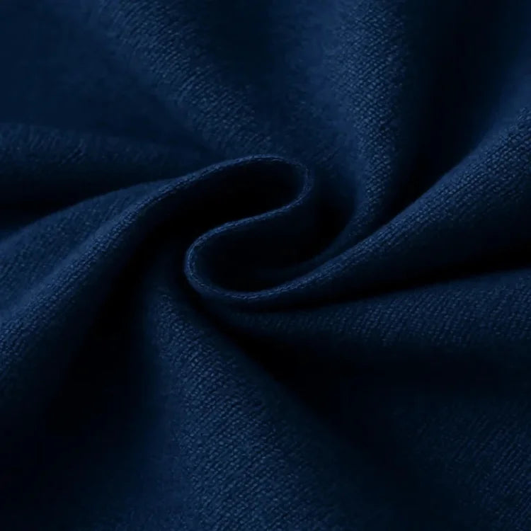 Detalhe textura tecido calça de linho masculina azul marinho — Soffisticata