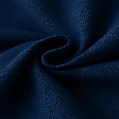 Detalhe textura tecido calça de linho masculina azul marinho — Soffisticata