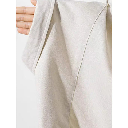 Camisa de linho masculina bege detalhe costura lateral — Soffisticata