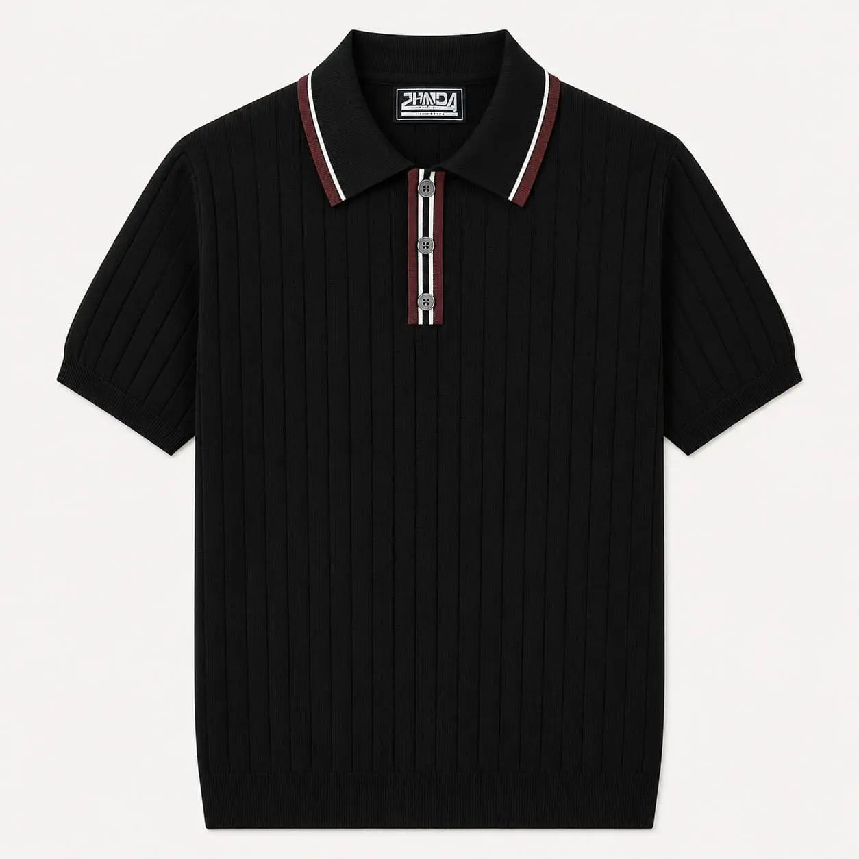 Camiseta Polo Masculina Preta de Malha