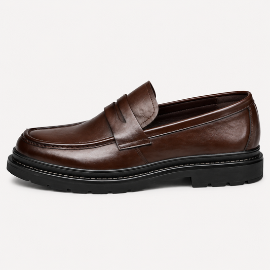 Sapato Loafer Masculino de Couro Marrom | Soffisticata Penny Vintage