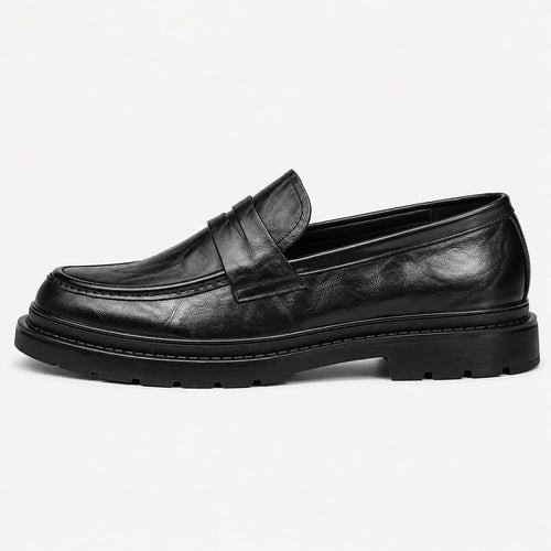 Sapato Loafer Masculino de Couro Preto | Soffisticata Penny Vintage