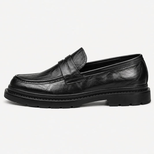 Sapato Loafer Masculino de Couro Preto | Soffisticata Penny Vintage