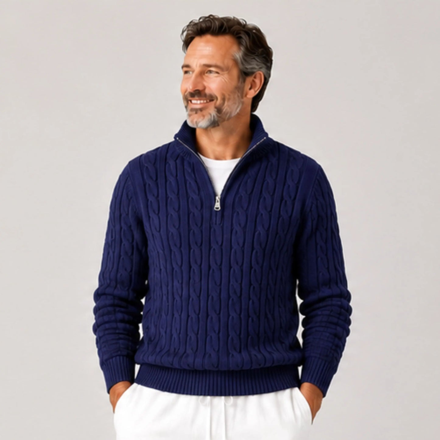 Suéter Masculino de Tricot Azul Escuro | Soffisticata