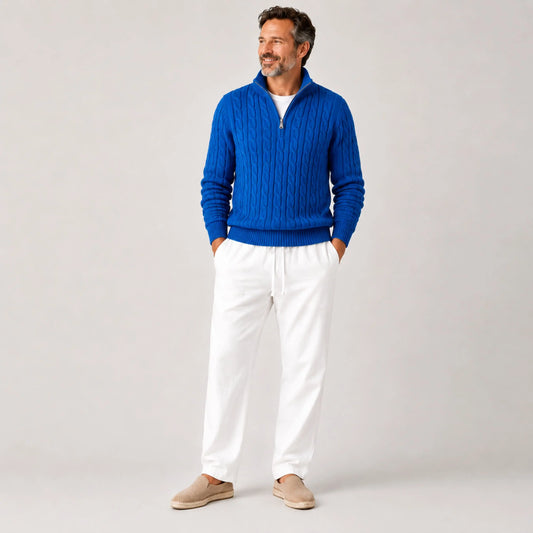 Suéter Masculino de Tricot Azul | Soffisticata