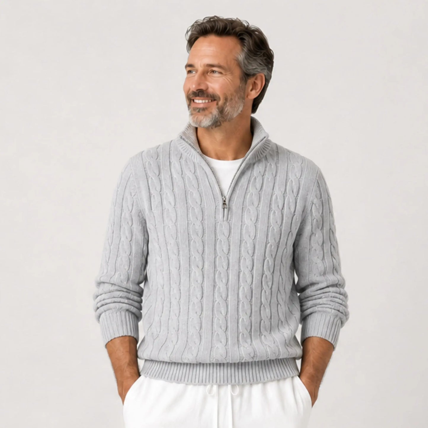 Suéter Masculino de Tricot Cinza | Soffisticata
